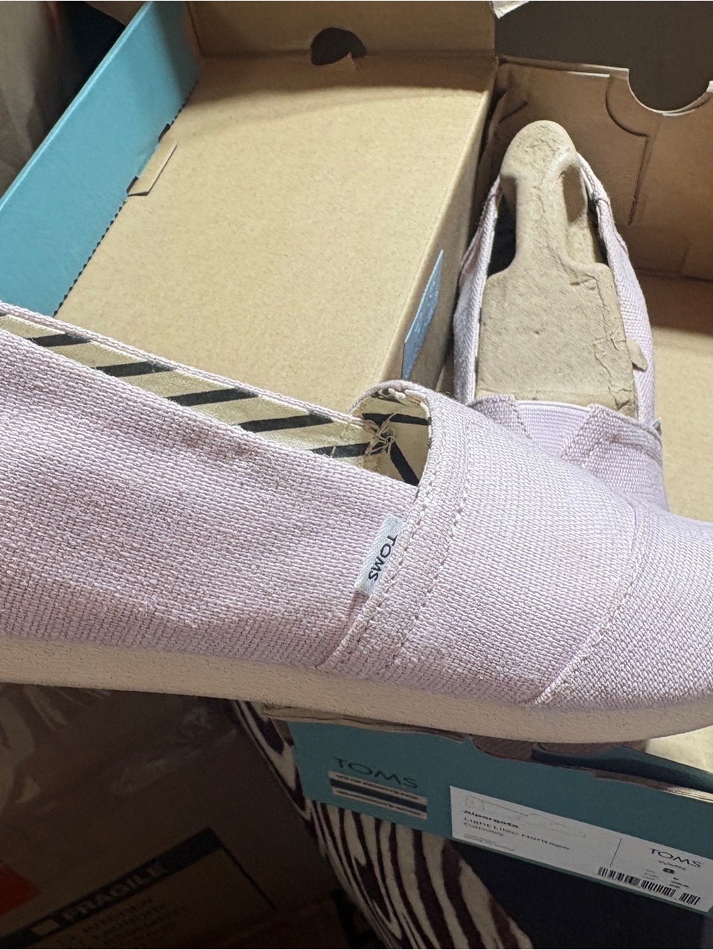 Toms Slip-On Canvas Moccasins in Light Pink
